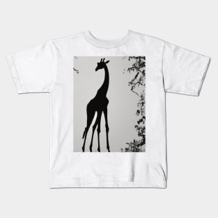 Girrafe Shadow Silhouette Anime Style Collection No. 155 Kids T-Shirt